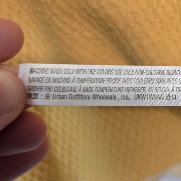 Urban Outfitter Out From Under Waffle Knit Sweater Mustard Yellow Turtleneck Top - Picture 5 of 11